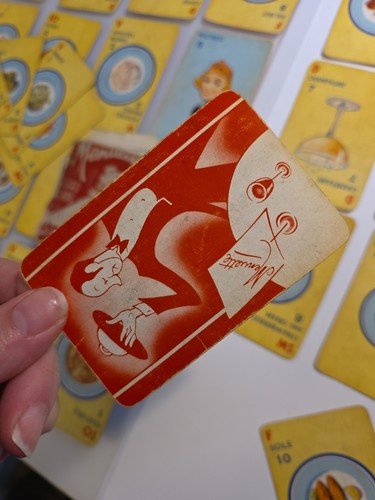 Vintage Menuette Card Game 1940s 50 Menu cards 3 Waiter cards Ref Card - Picture 18 of 24