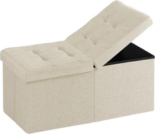 Storage Ottoman Bench , Footrest with Storage , End of Bed Bench Coffee Table 
