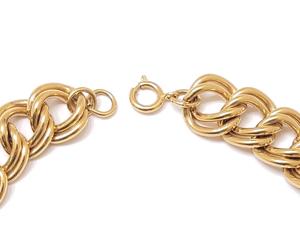 18" Men's Or Women's Thick Double Curb Chain Gold Stainless Steel Necklace 135g - Image 2 of 4