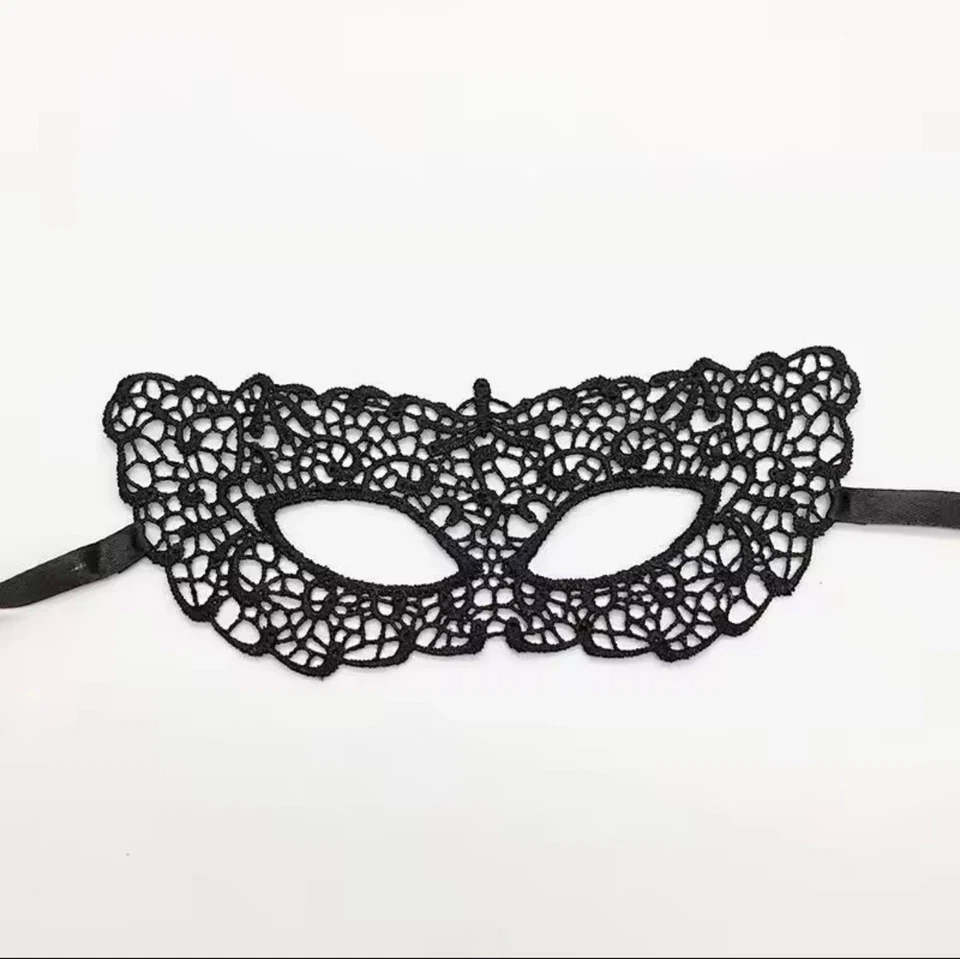 Black Lace Venetian Masquerade Eye Mask - Halloween Mask - Christmas Gift - Image 2 of 4