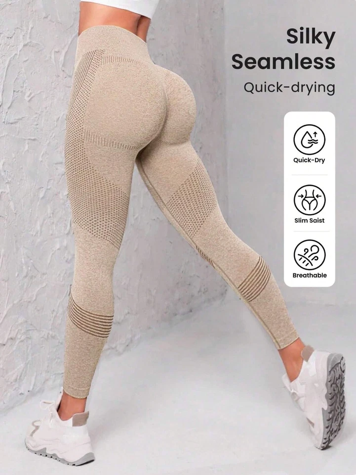 Mujeres Calzas para Levantamiento de Glúteos Anticelulíticas Cintura Alta Push Up Pantalones de Yoga Foto 4 de 4