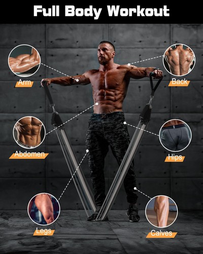 Fitense Widerstandsbänder Set Herren 6 Stück - Übungsbänder 270 Pfund, Fitnessband - Bild 3 von 5
