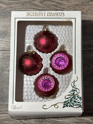 4 Rauch Christmas Ornaments ~ 2 Designs ~ In Original Box