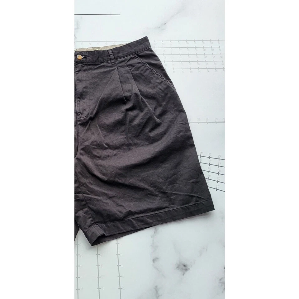 Pantalones Cortos Farah Talla 36 Negro Chino Plisado Frontal Informal Golf Lona 9" Etiqueta 38 Foto 3 de 4