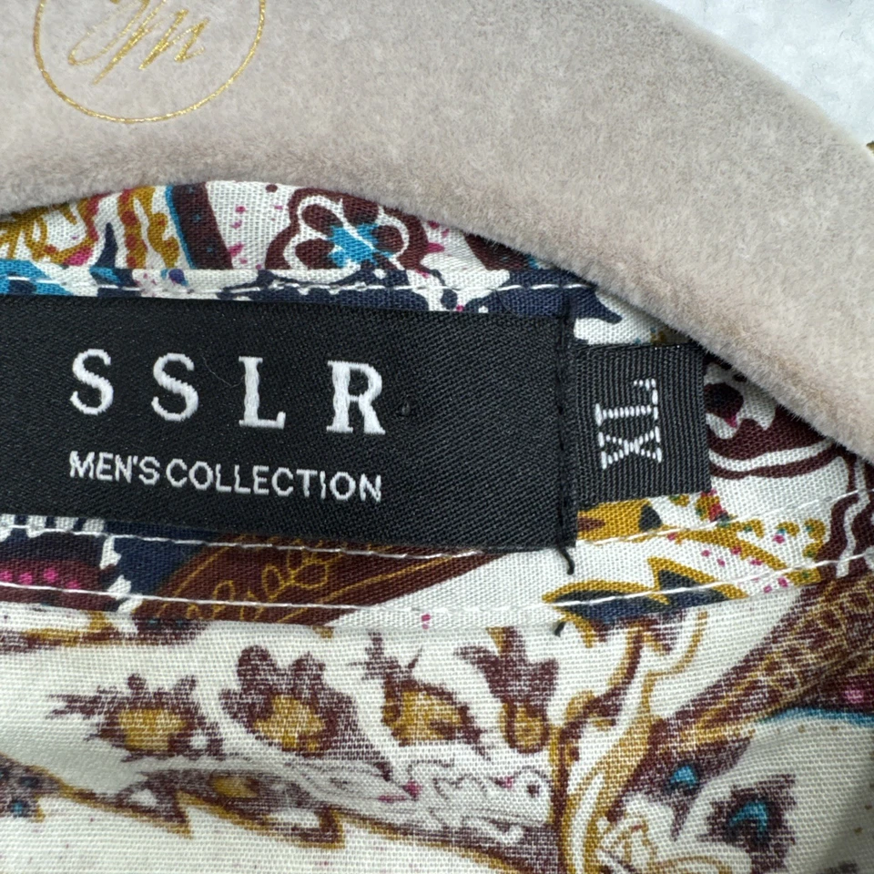 Camisa de vestir SSLR para hombre X-grande de cachemira con botones manga larga estampado por todas partes Foto 3 de 4