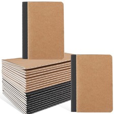 24PCS Pocket Notebook, 3.5" x 5.5", 2 Color, 52 Pages Lined Notebook Mini Not...