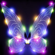 Light up Fairy Wings for Adults,LED Butterfly Wings for Girls Women,Halloween...