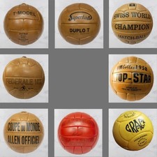 Historical Soccer Balls Set 8 Pcs FIFA World Cup 1930 to 1966 in Leather Size 5