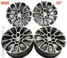 4 New 2025 Gmc Sierra Yukon Denali 22 Gm Oem Grey Machined Wheels Rims 87835100