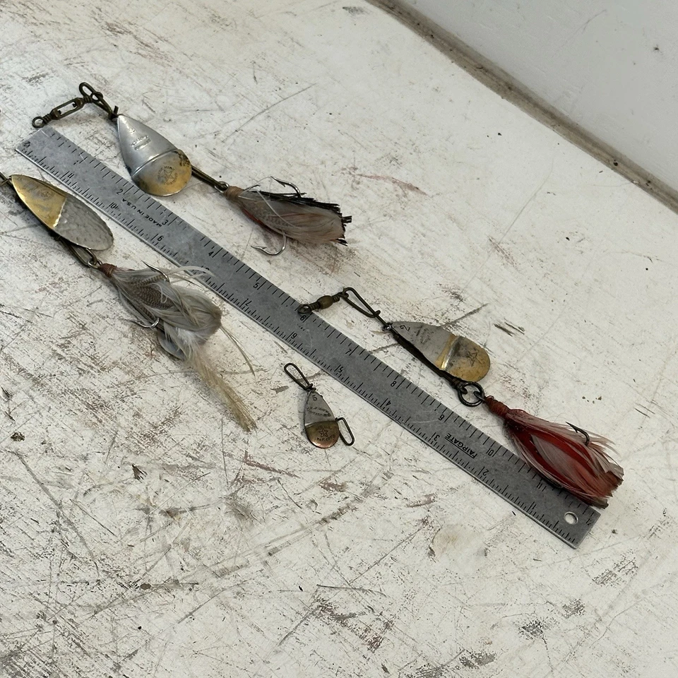 Lot Of 4 Vintage W.T.J. Lowe Buffalo NY Musky Pike Bass Spinner Fishing Lures - Image 2 of 4