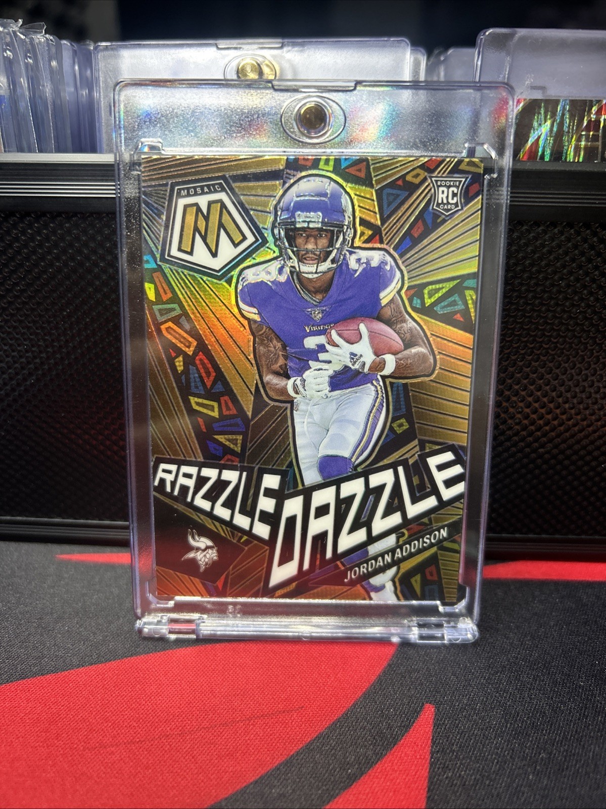 Jordan Addison RC 2023 Mosaic Razzle Dazzle Case Hit SSP #RD-28 Vikings