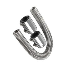 24 Polished Stainless Steel Flex Radiator Hose Kit W End Caps Upper Lower