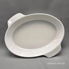 Vintage 5Qt Chantal Classic Glossy White Ceramic Casserole Oval Baker 16 x 11 in