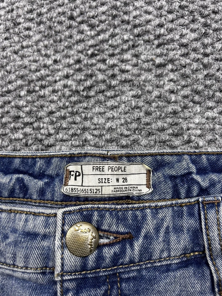 Free People Denim Shorts Womens 28 Light Wash Blue Distressed Cutoff Frayed Hem - Image 2 of 4
