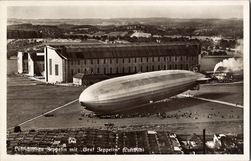Mint Germany RPPC Real Picture Postcard Graf Zeppelin  LZ 127 Departure Day