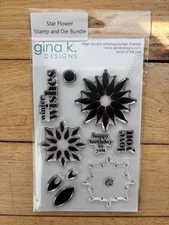 Gina K Designs Star Flower Stamp and Die Bundle NEW photopolymer Alicia Krupsky