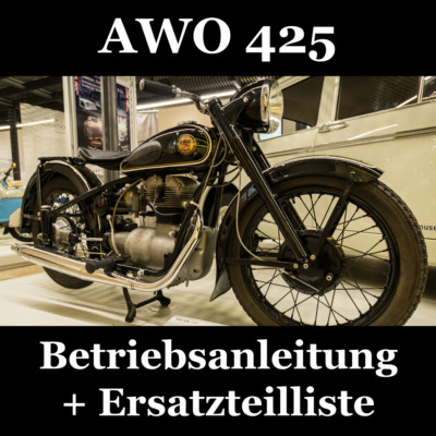 Motorcycle Simson AWO 425 Touring + Sport # operating instructions + spare parts list