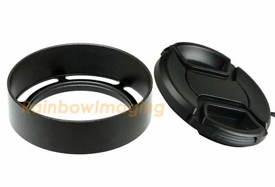 Metal 43mm Vented Hood Shade for Leica Zeiss Voigtlander lens +Front Lense Cap