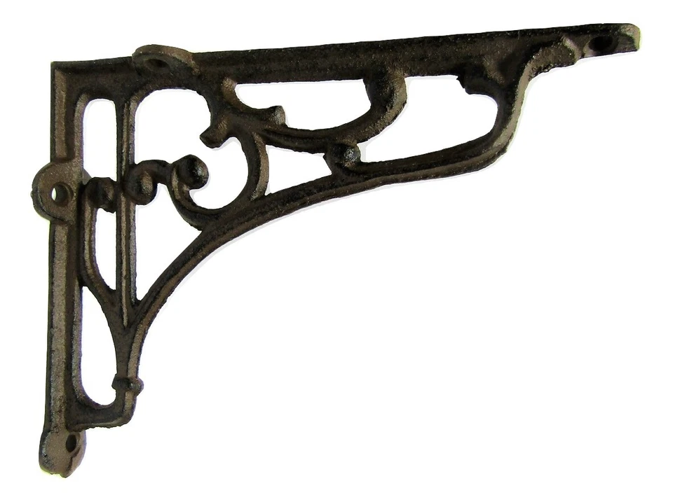 Juego de 4 nuevos soportes de estante de hierro fundido rústico clásico de 5" x 6,5" estilo vintage Foto 3 de 4