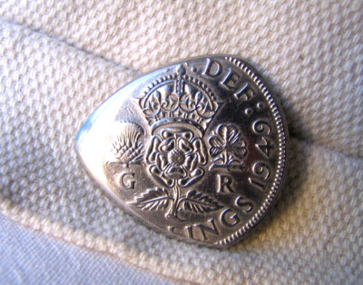 1949 KÖNIG GEORGE V FLORIN MÜNZE GITARRENPLEKTRUM/PLEKTRUM GEBURTSTAGSGESCHENK UNTER £10