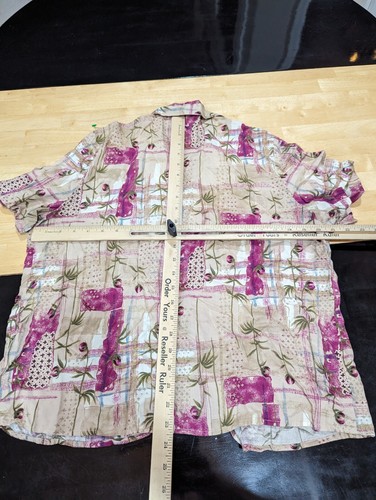 Womens sag harbor beige leafly button-up blouse sz l - Picture 5 of 5