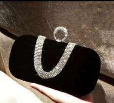 Women's Elegant Rhinestone Evening Clutch Bag Formal Wedding Party Purse