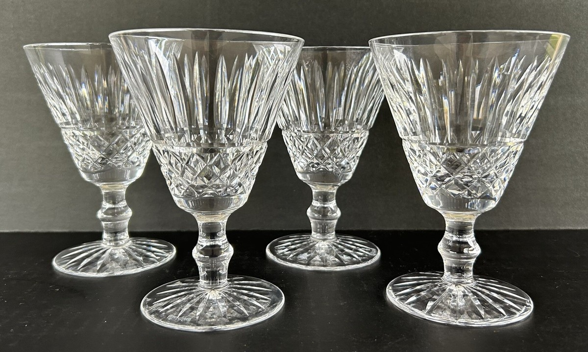 Waterford Crystal Tramore Water Goblets Wine Glasses 5 5/8" Set of 4