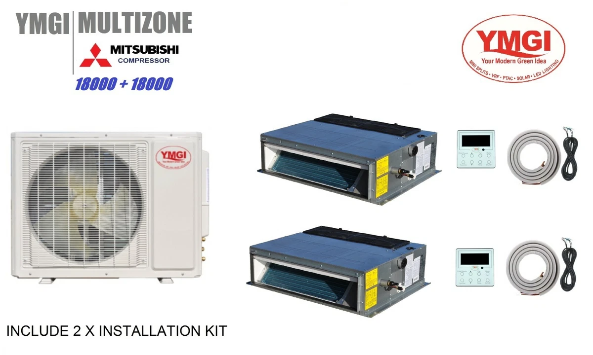 36000 BTU 3 Ton 2 Zone DUCTLESS MINI SPLIT AIR CONDITIONER Heat Pump YMGI |  eBay