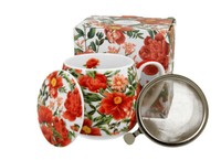 Duo Floral Fassbecher 430 Ml Felicity Mit Teesieb, New Bone China Porzellan