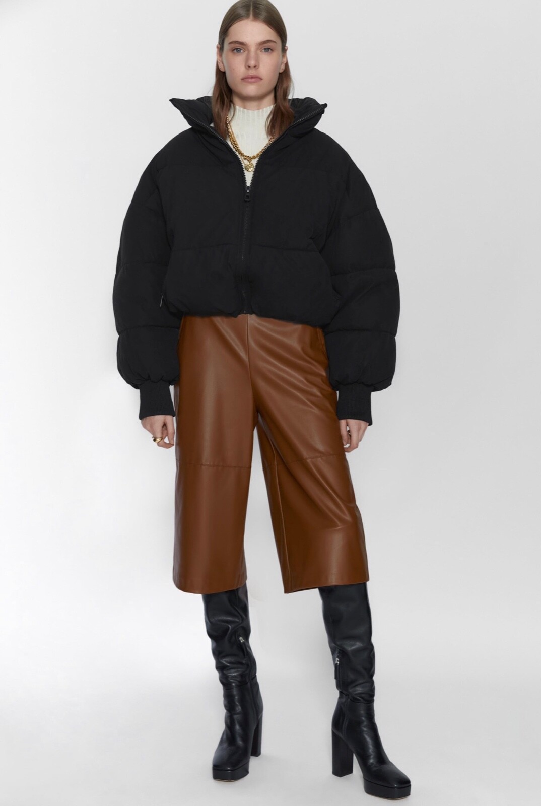 ZARA BLACK WATER REPELLENT OVERSIZED 