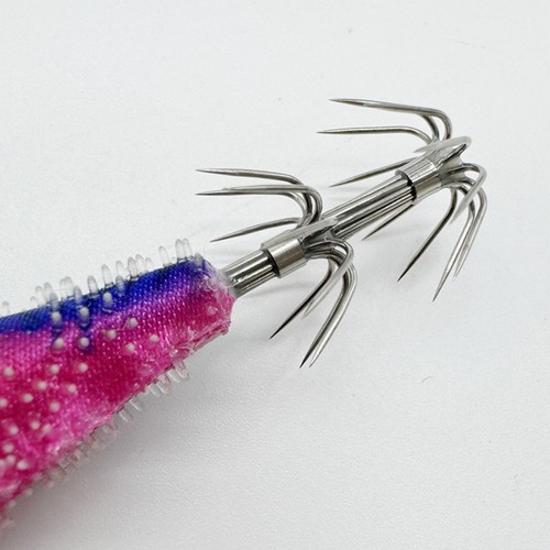 2 PCS 3D Glow In The Dark Squid Jig Hooks Squid Jig Fishing Lures Internal Glow - Picture 10 of 17