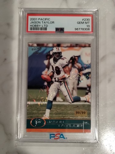 Maglia 2001 Pacific Jason Taylor Hobby LTD PSA 10 99/99 #99 HOF