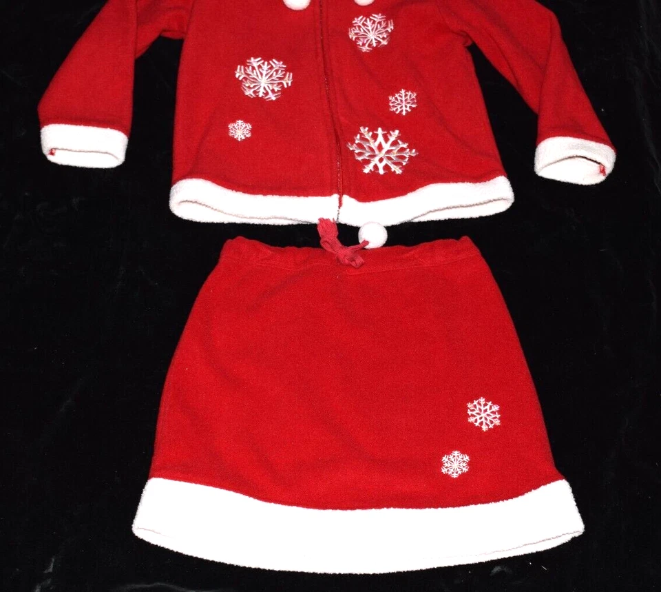 Falda Top Toffee Apple Niñas 2 Piezas Navidad Vacaciones Copos de Nieve Borde de Piel Talla 4/5 Foto 4 de 4
