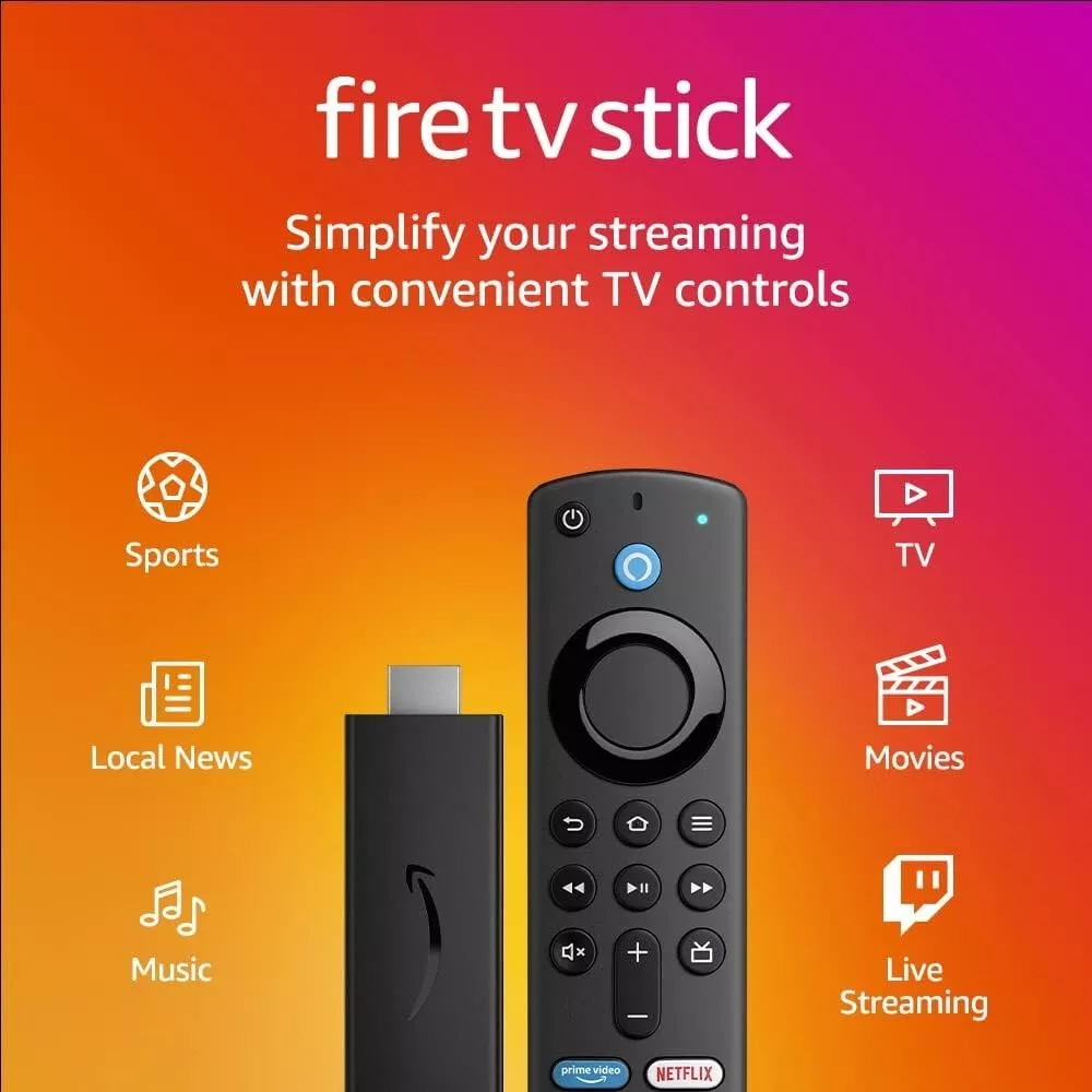 Firestick TV HD Streaming Device 3rd Gen Fire Stick Includes TV  Controls