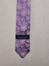 NEW Club Room 100 Silk Tie Men's Designer Estate Lavender Purple Paisley Easter