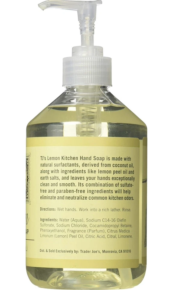 Lot of 2 Trader Joes Lemon Kitchen Hand Soap 17 fl oz Bathroom Kitchen - Image 2 of 3