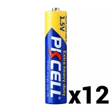 12 PKCELL AAA BATTERIES HEAVY DUTY 1.5V R03P PC2400 CARBON ZINC BRAND NEW