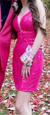 Unbranded Boutique Homecoming Prom Dress Hot pink/Fuchsia Size 0/open Tie Back