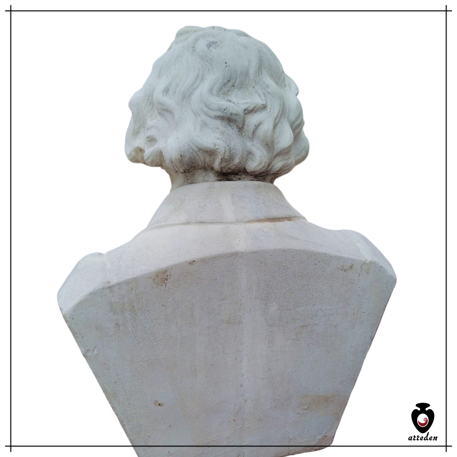 Busto Beethoven Marmo Cemento da Esterno Resistente Gelo - 4