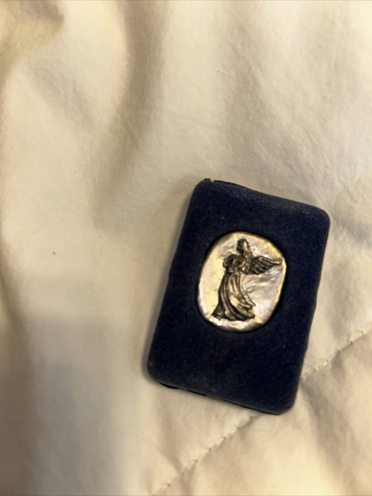 VINTAGE PEWTER POCKET ANGEL OF HEALING eBay