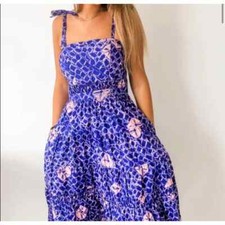 Ulla Johnson Eryn Printed Blue Dress Size 4 