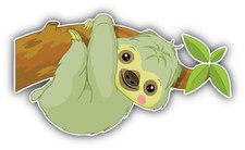 Cute Sloth Cartoon Car Bumper Sticker Decal