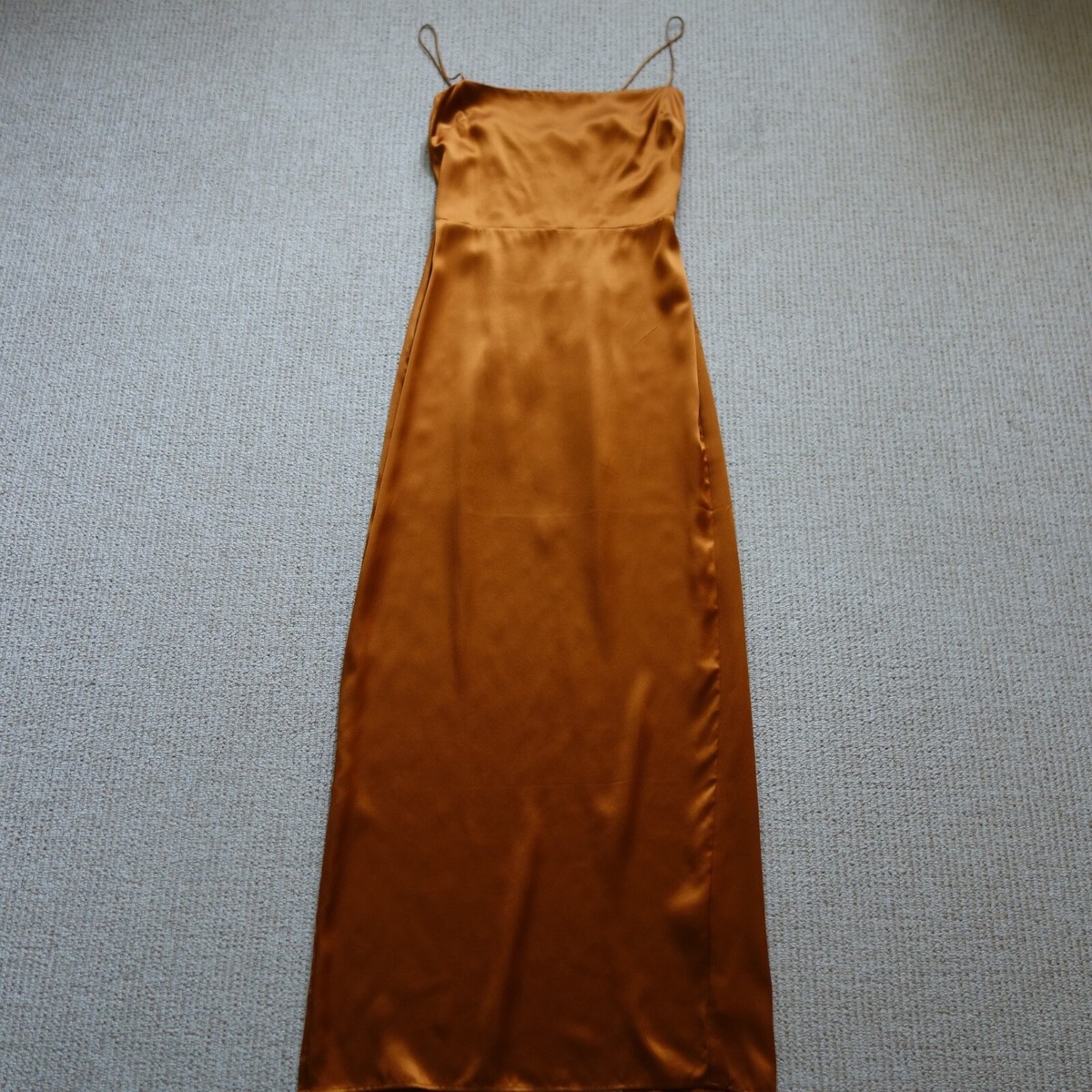 Reformation Frankie Silk Dress Color Copper Size