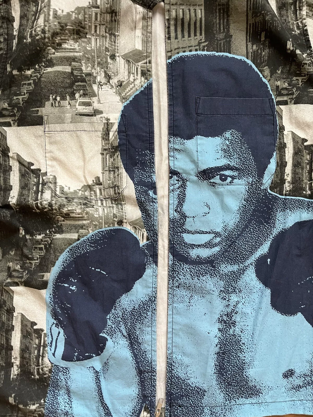 Chemise à manches courtes zippées Supreme Muhammad Ali SS21   Large homme