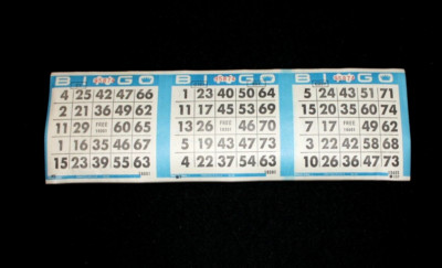 BINGO PAPER Cards Sheets 3 on 1 Blue Border Horizontal - 100 sheets