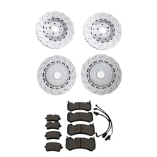 FOR Audi RS7 2013-18 front wavy drilled brake disc+auxiliary front brake pad