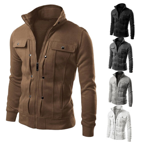 Men's Slim Winter Coat Jacket Outerwear Overcoat Casual Tops Warm Blazer - Picture 1 of 13