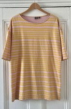 Marimekko X Uniqlo Women’s Pink & Yellow Striped Long Tunic Top M UK 12 EU 40
