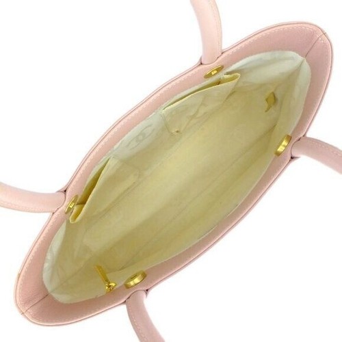 CHANEL CC Timeless Caviar Logo Shoulder Tote Bag Pink Leather Purse - Picture 8 of 12