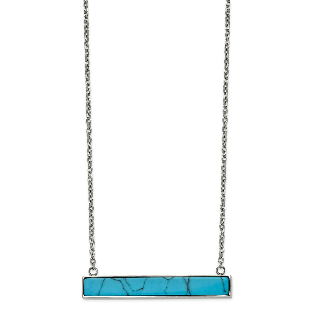 Полированная нержавеющая сталь с восстановленным говлитовым бруском толщиной 175 дюйма Ожерелье 4990₽